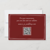 RSVP Card Open-Work Elegant Maroon Wedding Karte (Rückseite)