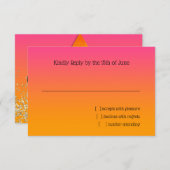 RSVP Card Orange to Pink Ombre with Star (Vorne/Hinten)
