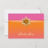 RSVP Card Orange und Pink Ombre Star Einladung (Rückseite)
