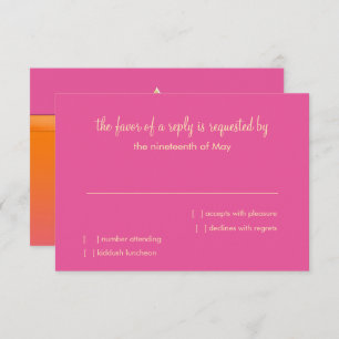 RSVP Card Orange und Pink Ombre Star Einladung