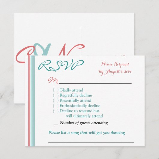 RSVP Card Postkarte (Vorne/Hinten)