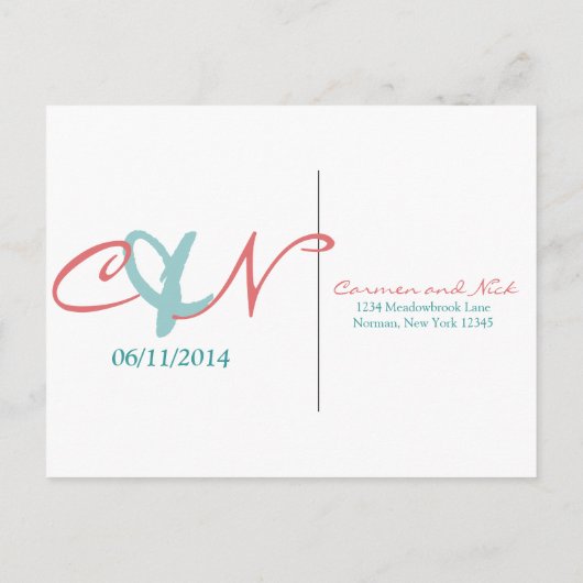 RSVP Card Postkarte (Rückseite)