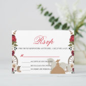 RSVP Card Quinceanera Red Charra Watercolor Dankeskarte (Stehend Vorderseite)