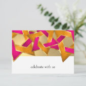 RSVP Card Rosa Orange Star von David auf einer bel Einladung (Stehend Vorderseite)