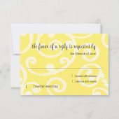 RSVP Card Scroll Muster gelb (Vorderseite)