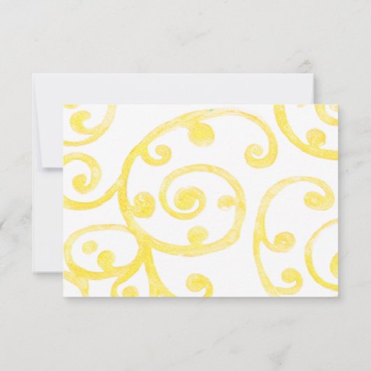 RSVP Card Scroll Muster gelb (Rückseite)