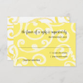 RSVP Card Scroll Muster gelb (Vorne/Hinten)