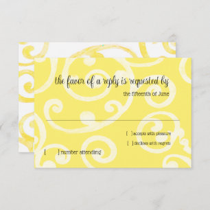 RSVP Card Scroll Muster gelb