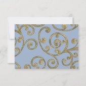 RSVP Card Scroll Muster Gold (Rückseite)