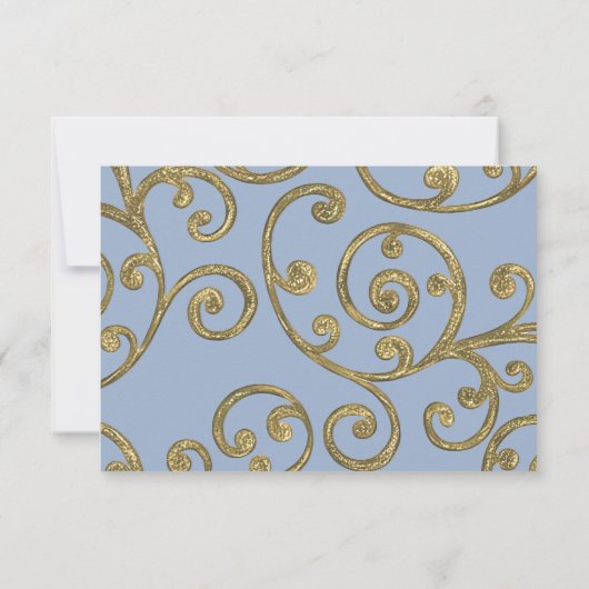 RSVP Card Scroll Muster Gold (Rückseite)