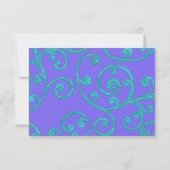 RSVP Card Scroll Pattern Aqua (Rückseite)