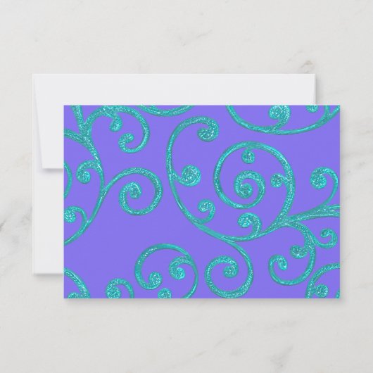 RSVP Card Scroll Pattern Aqua (Rückseite)