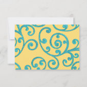 RSVP Card Scroll Pattern Aqua (Rückseite)