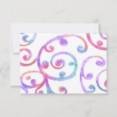 RSVP Card Scroll Pattern farbig (Rückseite)