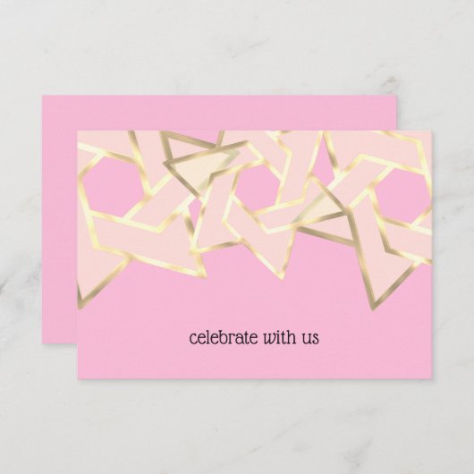 RSVP Card Sheer Gold Star von David Einladung (Vorne/Hinten)