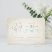 RSVP Card, Starfish Beach Wedding Einladung (Stehend Vorderseite)