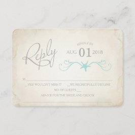 RSVP Card, Starfish Beach Wedding Einladung