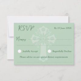 RSVP Card Style 1 Blumenkreuz Grün