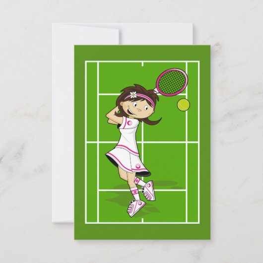 RSVP Card Tennis Girl (Vorderseite)