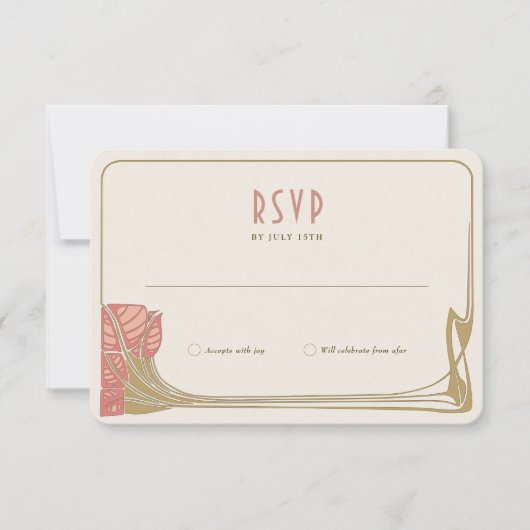 RSVP Card Tree in Bloom Mackintosh Art Nouveau Einladung (Vorderseite)