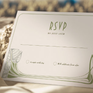 RSVP Card Tree in Bloom Mackintosh Art Nouveau Einladung