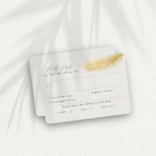 RSVP Card Tropical Beach Palm Cream