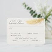 RSVP Card Tropical Beach Palm Green Meal (Stehend Vorderseite)