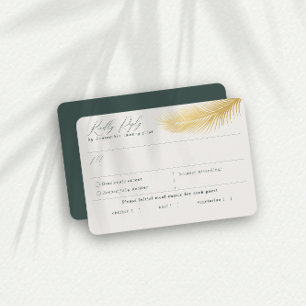 RSVP Card Tropical Beach Palm Green Meal Karte