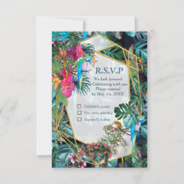 RSVP Card Tropical Flora Paradise & Birds