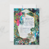 RSVP Card Tropical Flora Paradise & Birds Karte (Vorderseite)