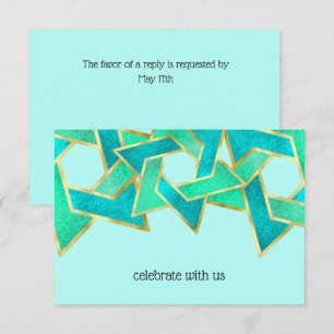 RSVP Card Turquoise Aqua Star von David Einladung