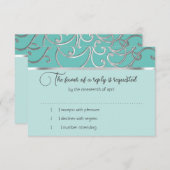RSVP Card Wählen Sie Farben für Silver Filigree Einladung (Vorne/Hinten)