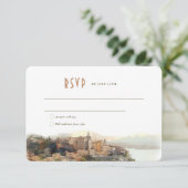 RSVP Card Watercolor Cote d'Azur Frankreich Rivier Einladung (Stehend Vorderseite)