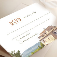RSVP Card Watercolor Cote d'Azur Frankreich Rivier