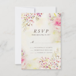 RSVP Card Watercolor Floral Boho Vintage Wedge Karte