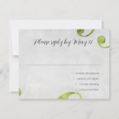 RSVP Card Watercolor Star Floral Design Pink Einladung (Rückseite)