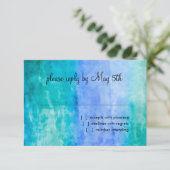 RSVP Card Watercolor Streaks Blue Star von David Karte (Stehend Vorderseite)