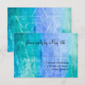 RSVP Card Watercolor Streaks Blue Star von David Karte (Vorne/Hinten)