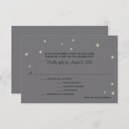 RSVP Card Whimsy Fireflies (Vorne/Hinten)