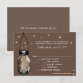 RSVP Card Whimsy Fireflies Karte (Vorne/Hinten)