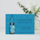 RSVP Card Whimsy Fireflies und Mason Jar Karte (Stehend Vorderseite)