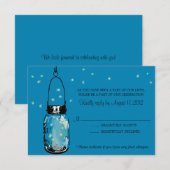 RSVP Card Whimsy Fireflies und Mason Jar Karte (Vorne/Hinten)