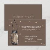 RSVP Card Whimsy Fireflies und Mason Jar Karte (Vorne/Hinten)