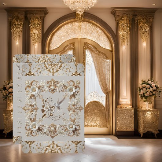 RSVP Card White Hummingbird Extravagant Karte