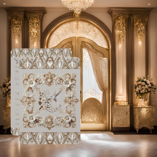 RSVP Card White Hummingbird Wedding