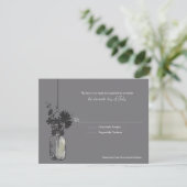 RSVP Card Wide Blume & Mason Jar (Stehend Vorderseite)