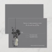 RSVP Card Wide Blume & Mason Jar Karte (Vorne/Hinten)