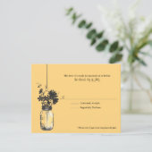 RSVP Card Wide Blume & Mason Jar Karte (Stehend Vorderseite)