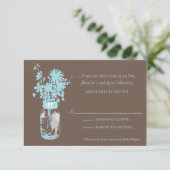 RSVP Card Wild Blume & Mason Jar (Stehend Vorderseite)