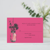 RSVP Card Wild Blume & Mason Jar (Stehend Vorderseite)